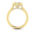 14kt Yellow Gold East-West Oval Diamond Bezel Ring