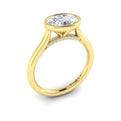 14kt Yellow Gold East-West Oval Diamond Bezel Ring