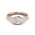 18kt Rose Gold Round Diamond Bezel Engagement Ring