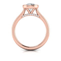 18kt Rose Gold Round Diamond Bezel Engagement Ring