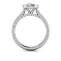 14K White Gold Round Diamond Bezel Engagement Ring