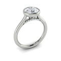 14K White Gold Round Diamond Bezel Engagement Ring