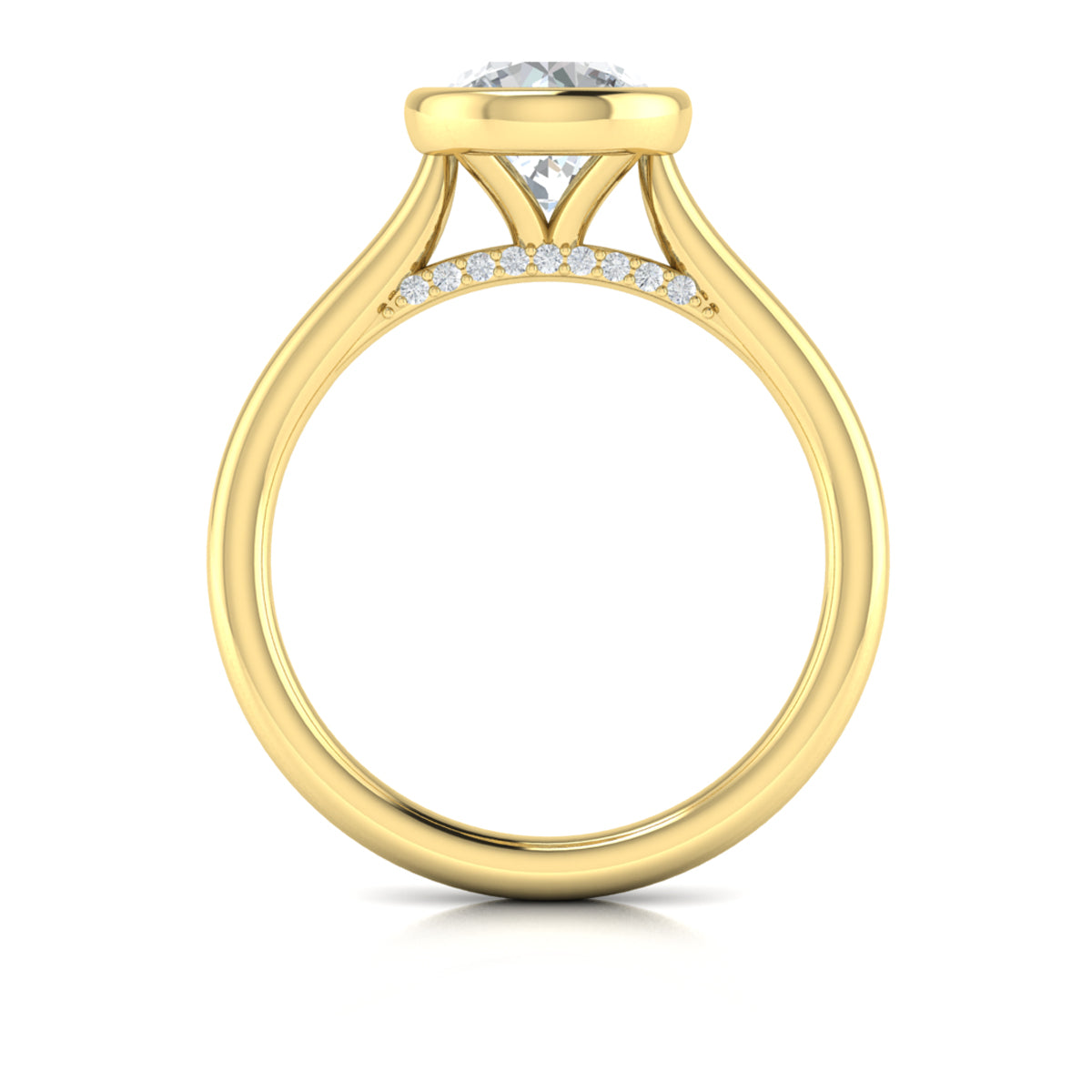 14kt Yellow Gold Round Brilliant Diamond Bezel Ring