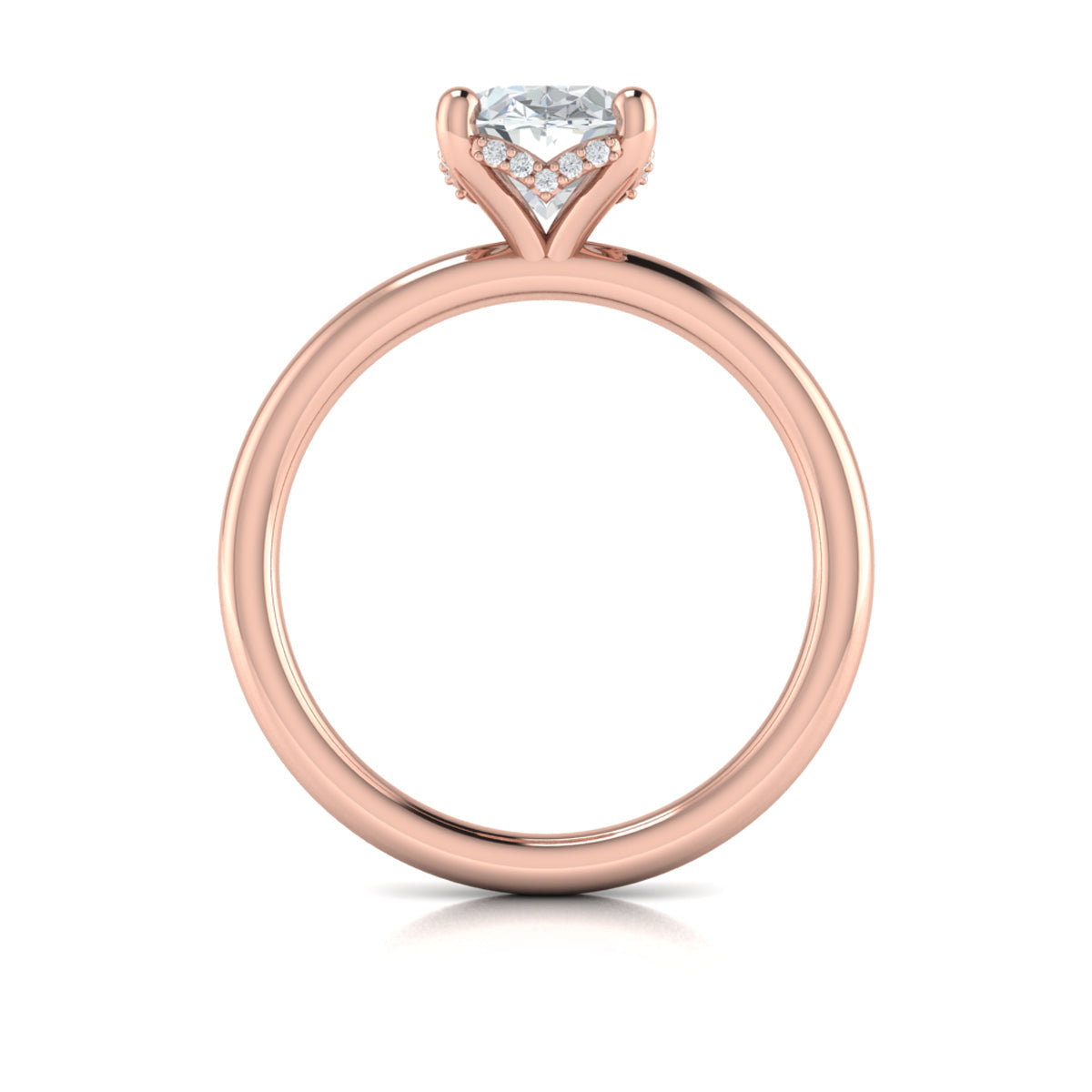 18kt Rose Gold Oval Diamond Solitaire Engagement Ring