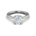 14K White Gold Oval Diamond Solitaire Engagement Ring