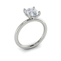 14K White Gold Oval Diamond Solitaire Engagement Ring