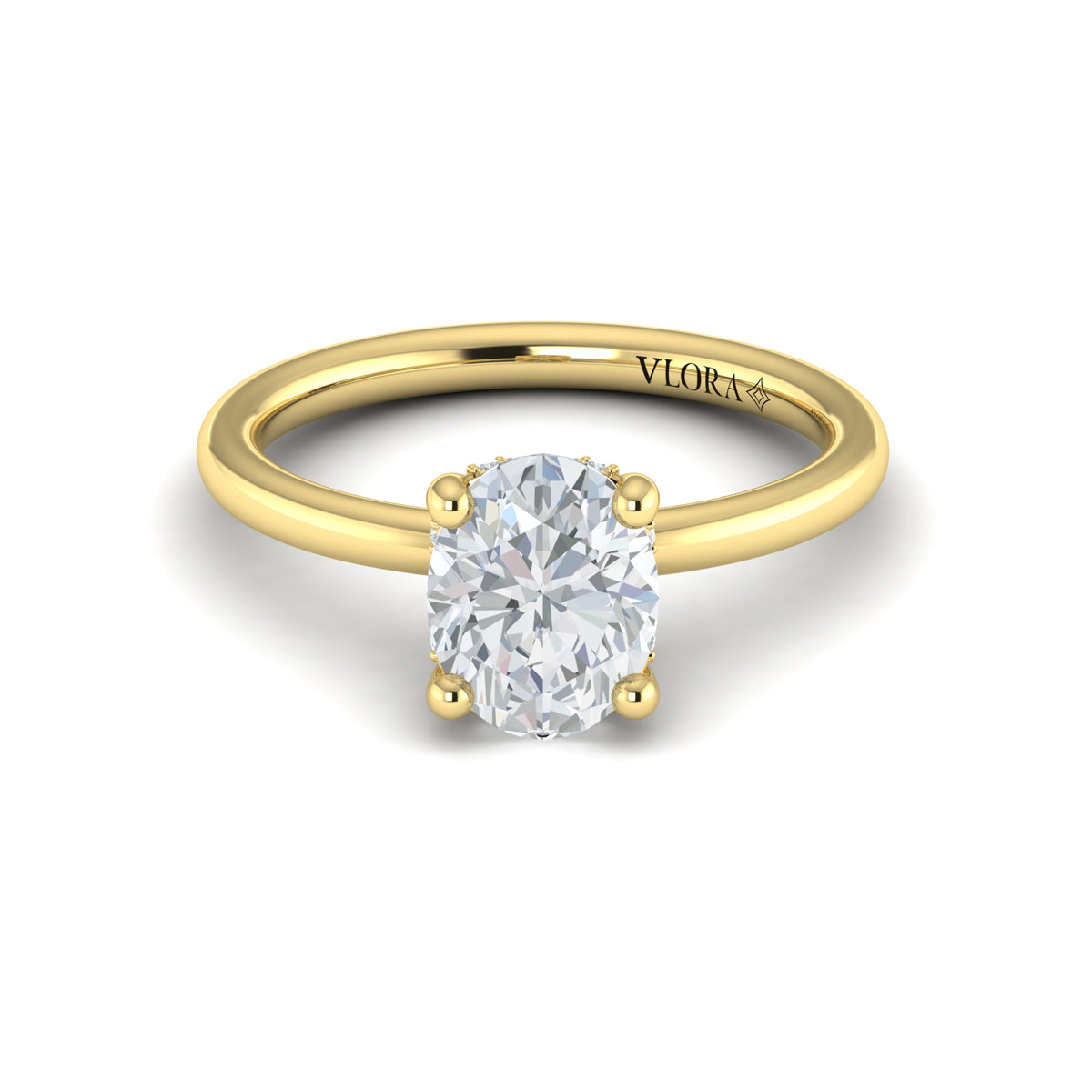 14kt Yellow Gold Oval Diamond Solitaire Engagement Ring