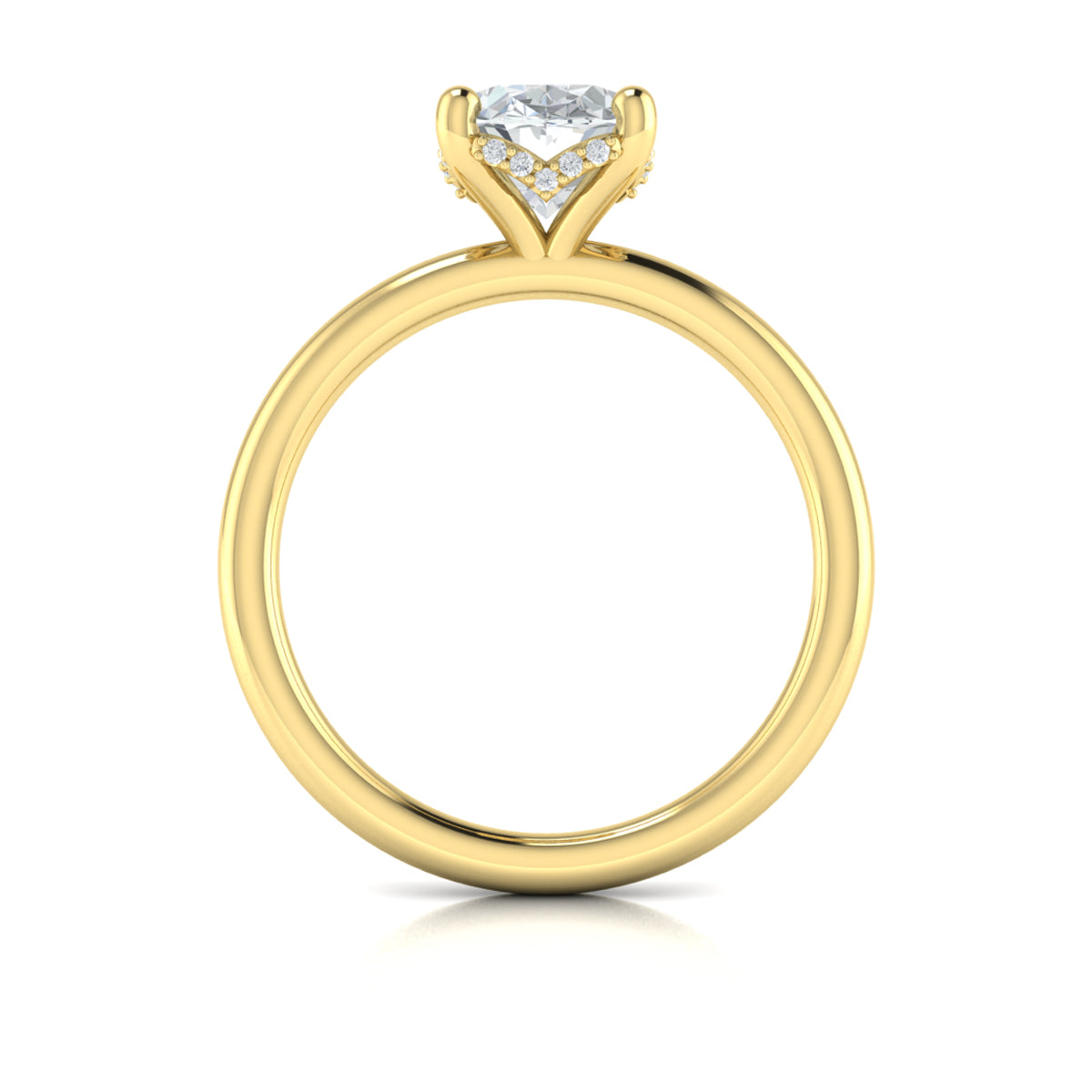 14kt Yellow Gold Oval Diamond Solitaire Engagement Ring