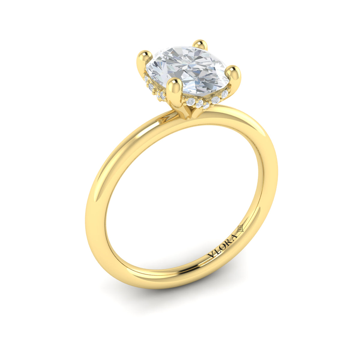 14kt Yellow Gold Oval Diamond Solitaire Engagement Ring