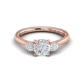 14kt Rose Gold Three Stone Diamond Engagement Ring
