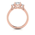 14kt Rose Gold Three Stone Diamond Engagement Ring