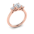 14kt Rose Gold Three Stone Diamond Engagement Ring