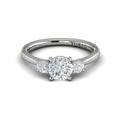 14K White Gold Three-Stone Diamond Engagement Ring