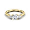 14kt Yellow Gold Three Stone Diamond Engagement Ring