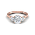 14kt Rose Gold Three-Stone Diamond Engagement Ring