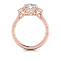 14kt Rose Gold Three-Stone Diamond Engagement Ring