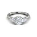 14K White Gold Three Stone Diamond Engagement Ring