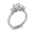 14K White Gold Three Stone Diamond Engagement Ring