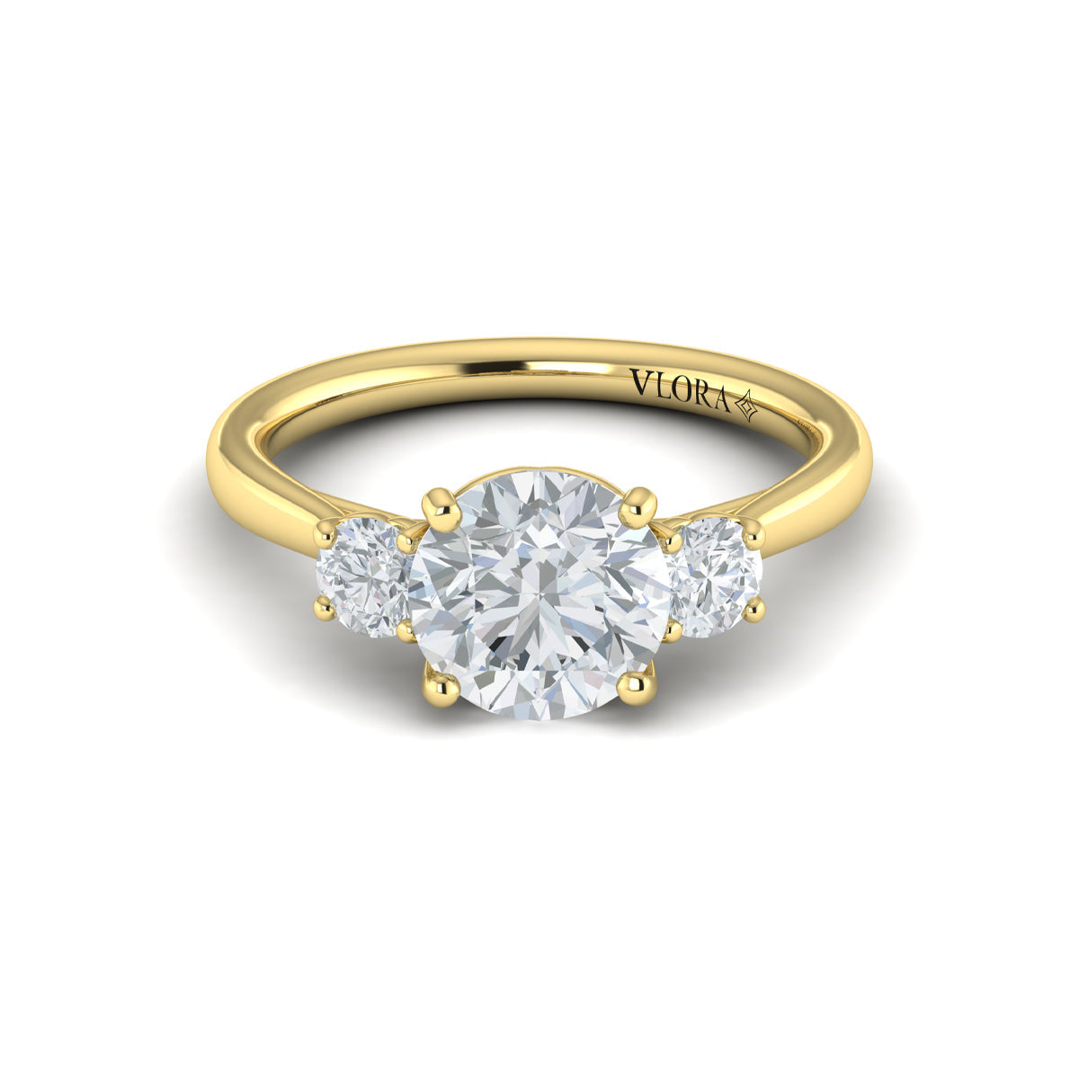 14kt Yellow Gold Three Stone Diamond Engagement Ring
