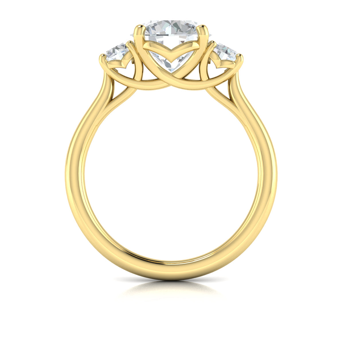 14kt Yellow Gold Three Stone Diamond Engagement Ring