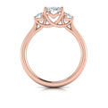 18kt Rose Gold Oval Diamond Three-Stone Engagement Ring