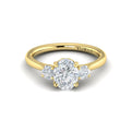 14kt Yellow Gold Oval Diamond Three-Stone Engagement Ring