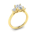 14kt Yellow Gold Oval Diamond Three-Stone Engagement Ring