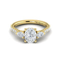 18kt Yellow Gold Pear Oval Three-Stone Engagement Ring