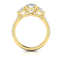 18kt Yellow Gold Pear Oval Three-Stone Engagement Ring