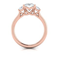 14kt Rose Gold Emerald Cut Three-Stone Engagement Ring