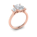 14kt Rose Gold Emerald Cut Three-Stone Engagement Ring