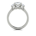 14K White Gold Emerald Cut Three-Stone Engagement Ring