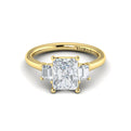 14kt Yellow Gold Emerald Cut Three-Stone Engagement Ring