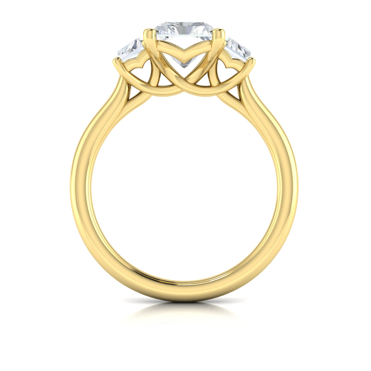14kt Yellow Gold Emerald Cut Three-Stone Engagement Ring