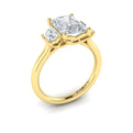 14kt Yellow Gold Emerald Cut Three-Stone Engagement Ring