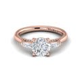 14kt Rose Gold Round Diamond Three-Stone Engagement Ring