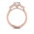 14kt Rose Gold Round Diamond Three-Stone Engagement Ring