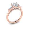 14kt Rose Gold Round Diamond Three-Stone Engagement Ring