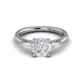 14K White Gold Three Stone Diamond Engagement Ring