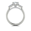 14K White Gold Three Stone Diamond Engagement Ring