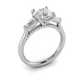 14K White Gold Three Stone Diamond Engagement Ring