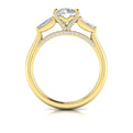 14kt Yellow Gold Round Diamond Three-Stone Engagement Ring