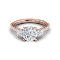 14kt Rose Gold Round Diamond Three-Stone Engagement Ring