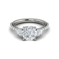 14K White Gold Three Stone Diamond Engagement Ring
