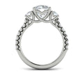 14K White Gold Three Stone Diamond Engagement Ring