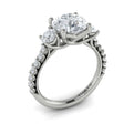 14K White Gold Three Stone Diamond Engagement Ring