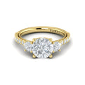 14kt Yellow Gold Round Diamond Three-Stone Engagement Ring