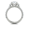 14K White Gold Emerald Cut Three-Stone Diamond Ring