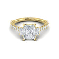 14kt Yellow Gold Emerald Cut Three-Stone Engagement Ring
