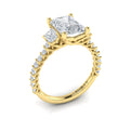 14kt Yellow Gold Emerald Cut Three-Stone Engagement Ring